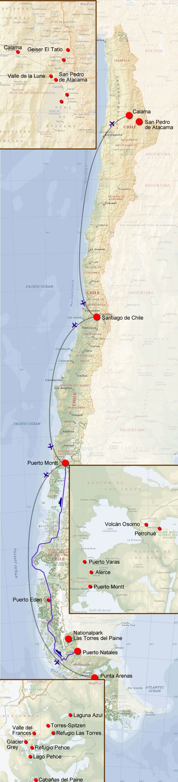 Übersichtskarte Chile